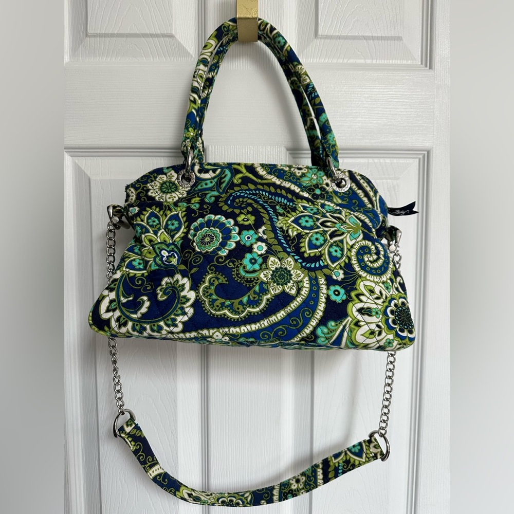 2 piece Vera Bradley blue & green paisley purse & wristlet.